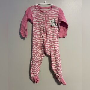 Tuffy 12m pink zebra zip up sleeper